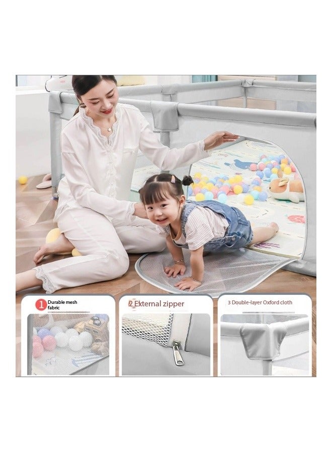Playpen fance For Toddlers, Large Baby Playard with Gate, 120 x 160 cm Infant Safety Activity Center, Sturdy Playpen with Anti-Slip Base, Children's Fences Packable & Portable - Image 3