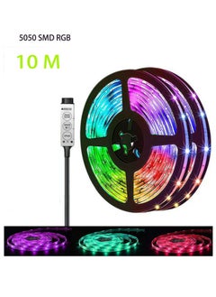 Joyelink RGB LED Strip Lights for bedroom - Multicolor with Remote Plastic USB Powered, Waterproof, Perfect LED lights for Bedroom, TV, Desktop PC, Fish Tank Decoration. Wall Strip Lights, 10m Multicolour  - Image 1