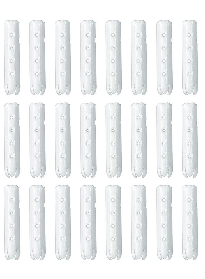 PATIKIL 24Pcs Shoelace Tips, Alloy 23mm Open Mouth Aglets Shoes Lace Cords End Tip Cap Replacement for DIY Clothes Strings, White - Image 1
