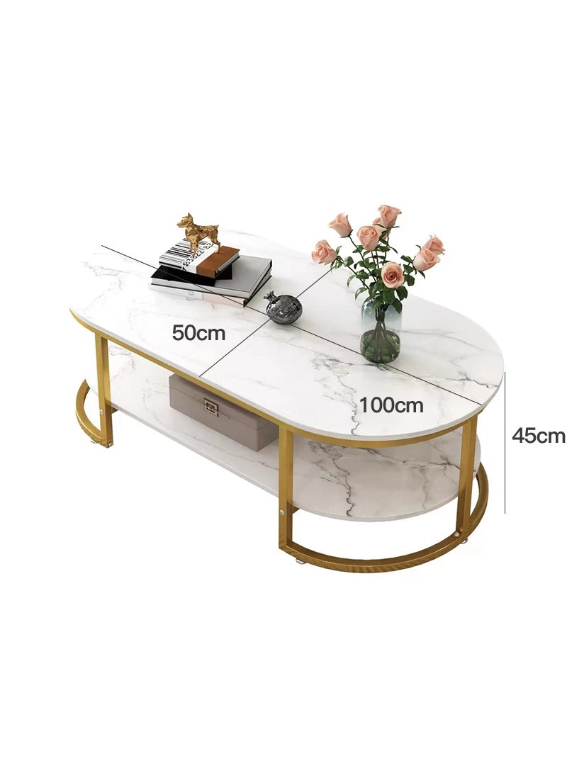 Modern Design Luxury Coffee Tables Living Room With Storage Round Marble Design Nightstands Wooden Mesas Bajas Home Furniture 100*50*45cm