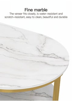 Sharpdo Modern Design Luxury Coffee Tables Living Room With Storage Round Marble Design Nightstands Wooden Mesas Bajas Home Furniture 100*50*45cm  - Image 5