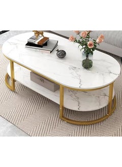 Sharpdo Modern Design Luxury Coffee Tables Living Room With Storage Round Marble Design Nightstands Wooden Mesas Bajas Home Furniture 100*50*45cm  - Image 4