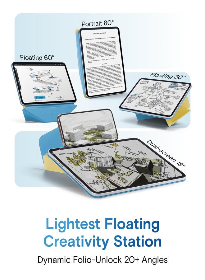 MOFT Dynamic Folio Case for iPad Pro 13-inch(M5 2025/M4 2024), Silm Magnetic Stand Case with 20+ Viewing Angles, Auto Wake/Sleep, Ultra Thin, Panna Cotta x Faded Jeans - Image 3