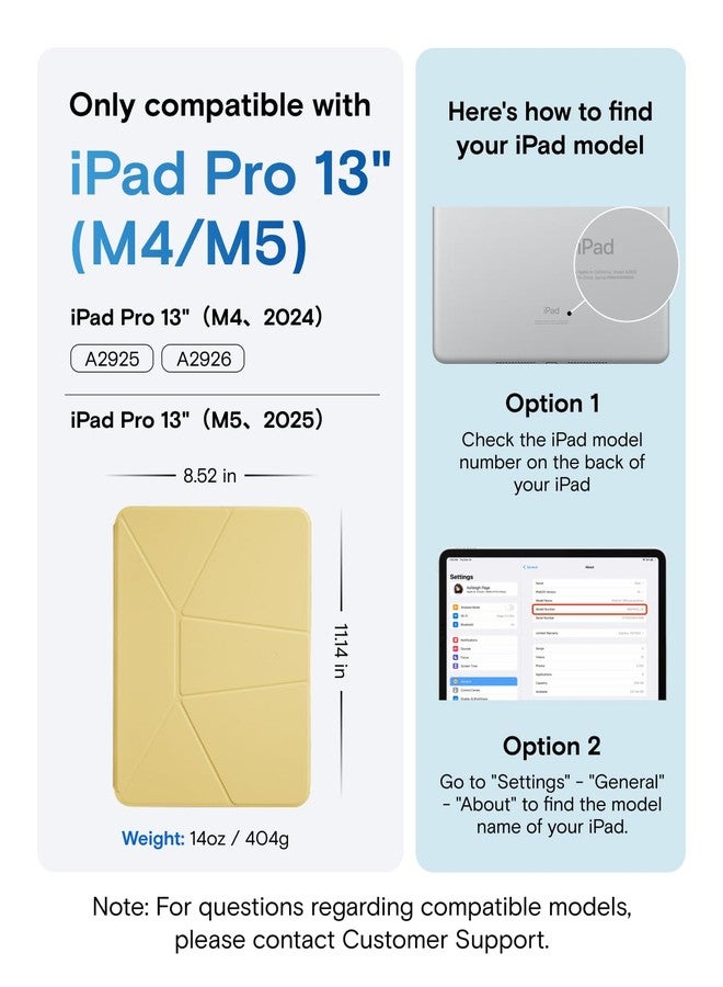 MOFT Dynamic Folio Case for iPad Pro 13-inch(M5 2025/M4 2024), Silm Magnetic Stand Case with 20+ Viewing Angles, Auto Wake/Sleep, Ultra Thin, Panna Cotta x Faded Jeans - Image 2