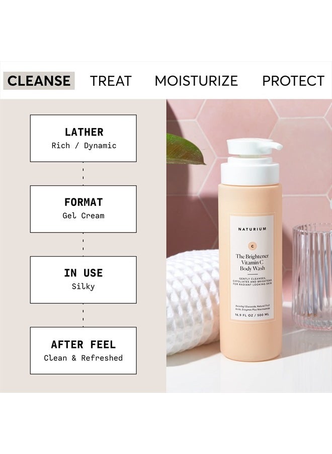 NATURIUM The Brightener Vitamin C Body Wash, Gentle Cleanser for Smoother-Looking Skin, Removes Dirt, Oil & Other Impurities, 16.9 oz  - Image 2