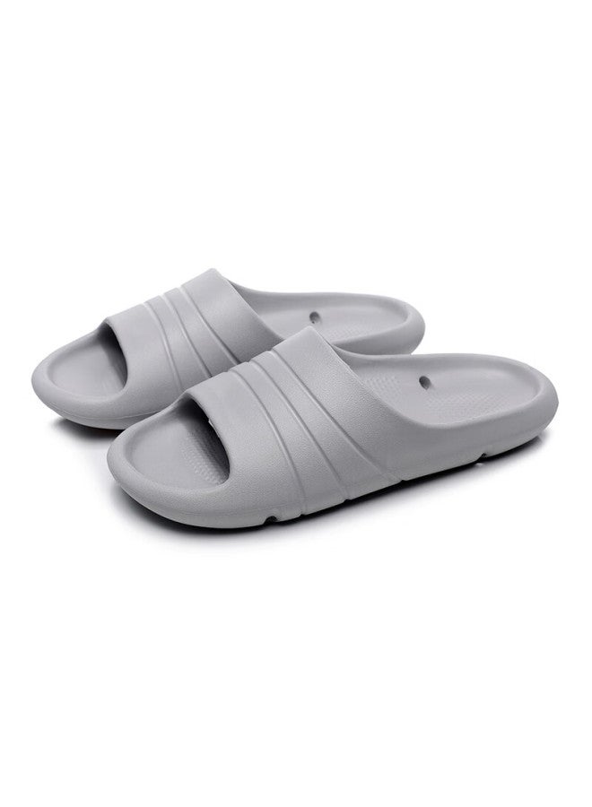 Xggc Elderly Non-slip Slippers For Men And Women, Summer Home Indoor Bathroom Maternity Shower Sandals, Gray, Size 42-43
