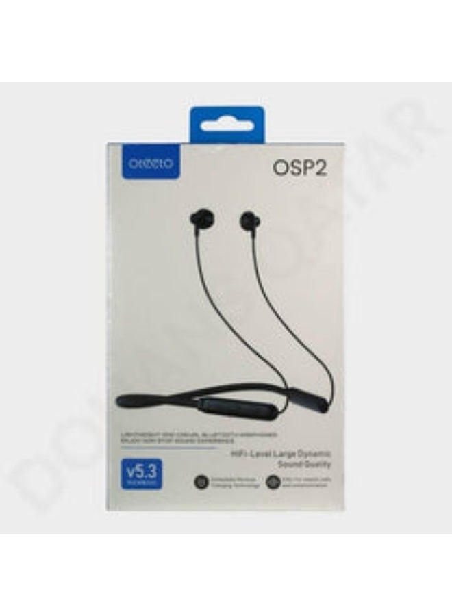 Oteeto OSP2 Wireless Bluetooth Neckband Handsfree – Magnetic Earbuds, Deep Bass Stereo Sound, Noise Reduction Mic, Long Battery Life, and Lightweight Flexible Design – Black - Image 1