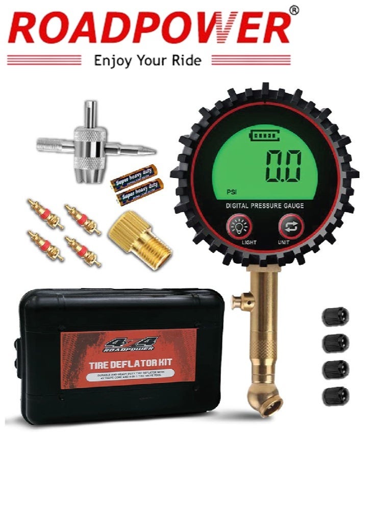 RoadPower Digital Tire Deflator 200PSI Air Down Offroad Kit with Precision Release Button Repair Tool Quickly Deflate 4x4 Off Road Tires TG-440 - Image 1
