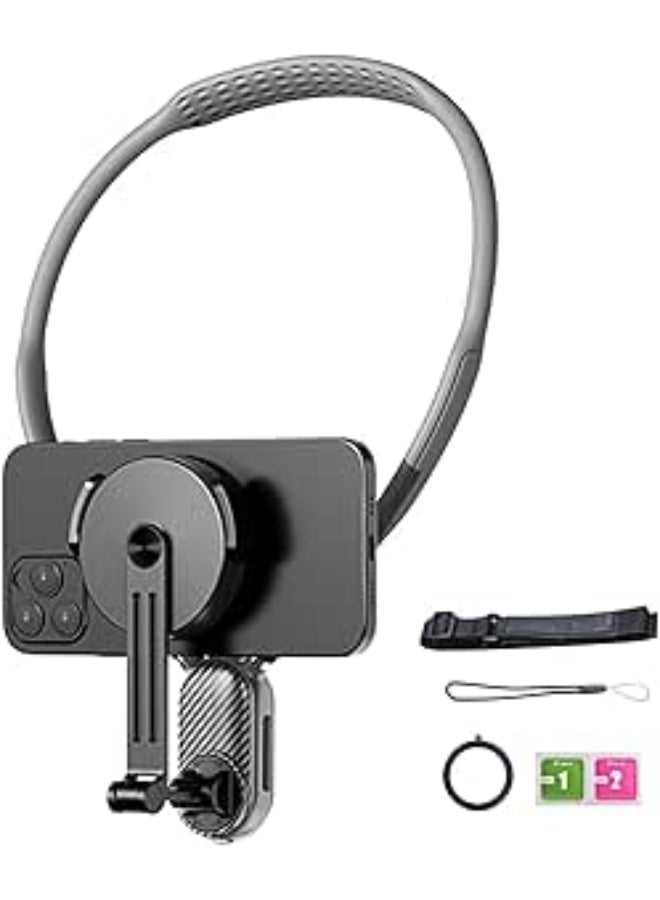Magnetic Neck Phone Holder – Flexible Hands-Free Chest Strap for Video Recording, Walking, Running & Biking - Image 1