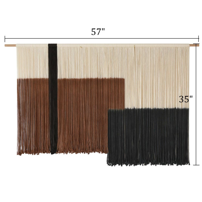 Flber Macrame Wall Hanging Large Dip Dye Tapestry Fiber Wall Art Boho Bedroom DÃ©cor 57''W*35''L - Image 5