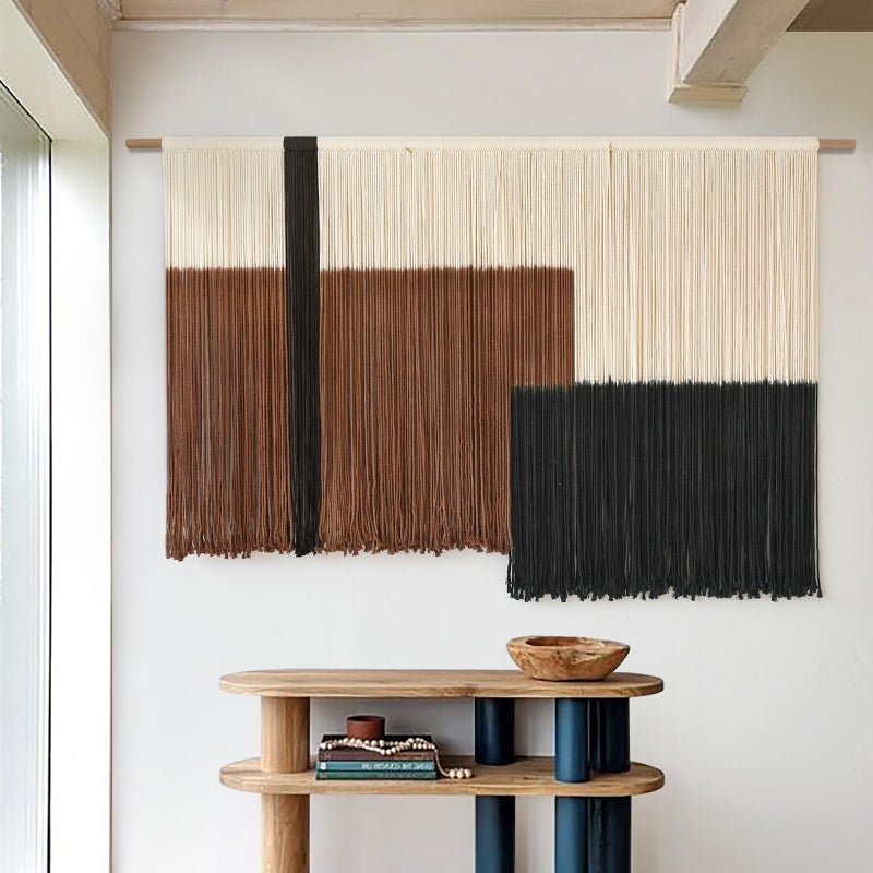 Flber Macrame Wall Hanging Large Dip Dye Tapestry Fiber Wall Art Boho Bedroom DÃ©cor 57''W*35''L - Image 4