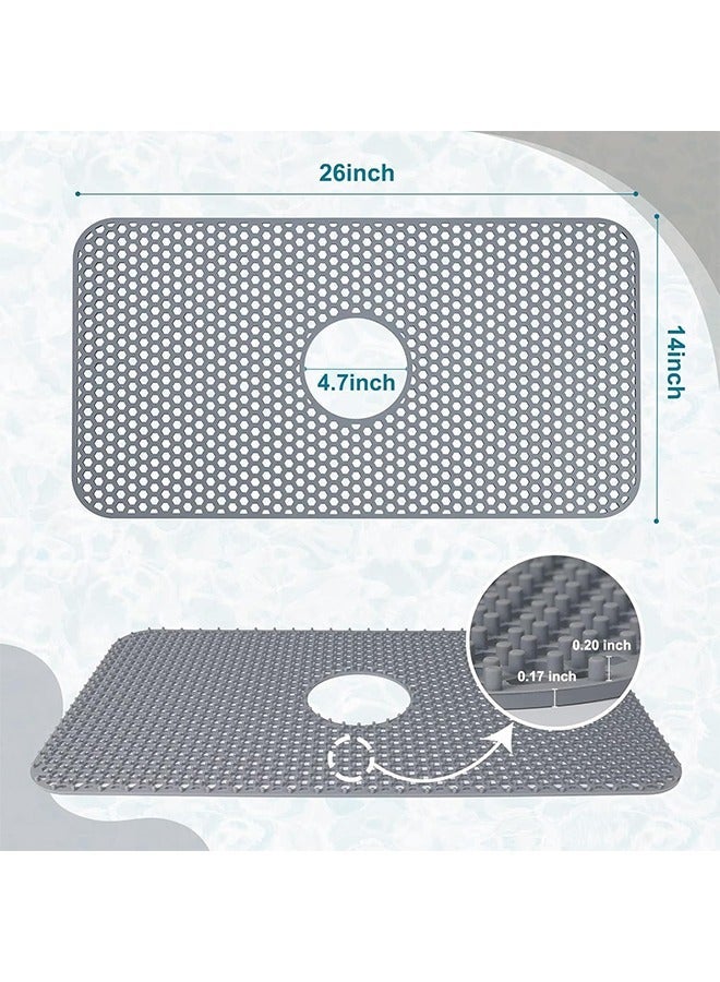 general Silicone Sink Mat, 66 x 35 CM Sink Protectors for Kitchen Sink with Center Drain, Kitchen Sink Accessory, Non-Slip Sink Mats for Bottom of Farmhouse Stainless Steel Sink - Image 3