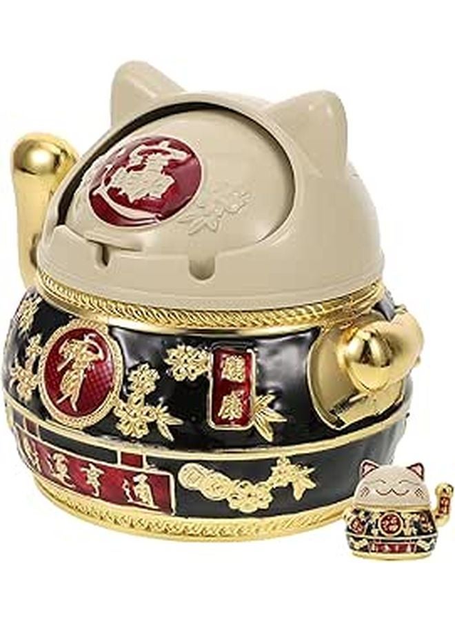 Decorative Cat Ashtray With Lid For Home Office Desktop Easy Clean Functional Storage Holder - Image 1