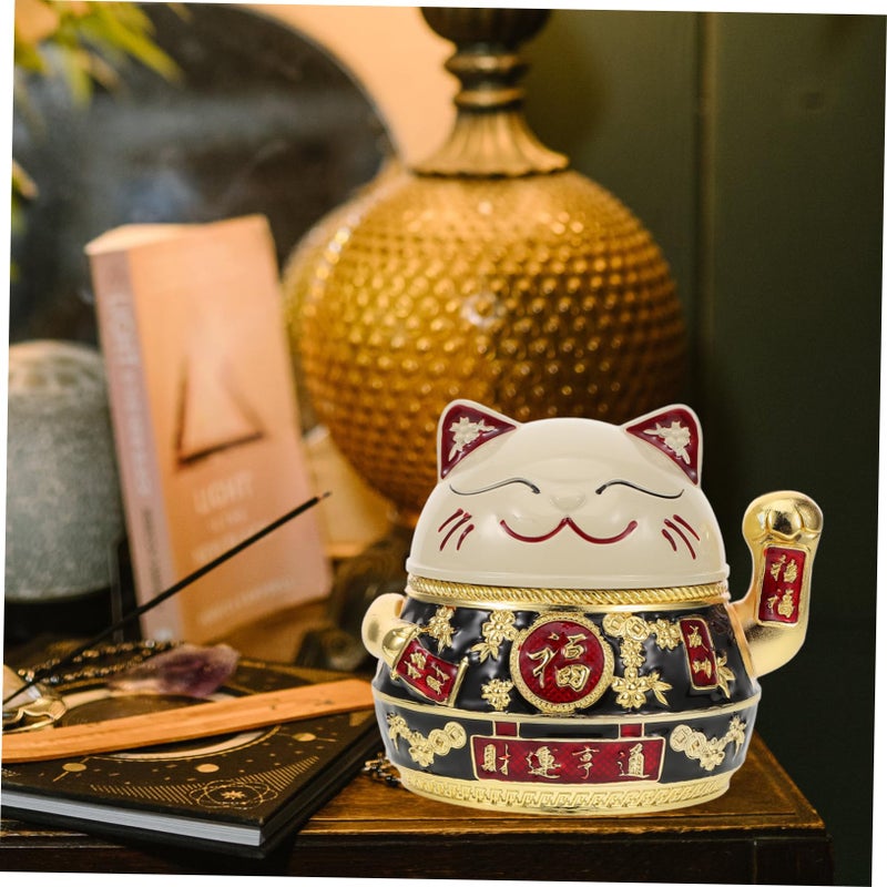 Decorative Cat Ashtray With Lid For Home Office Desktop Easy Clean Functional Storage Holder - Image 4