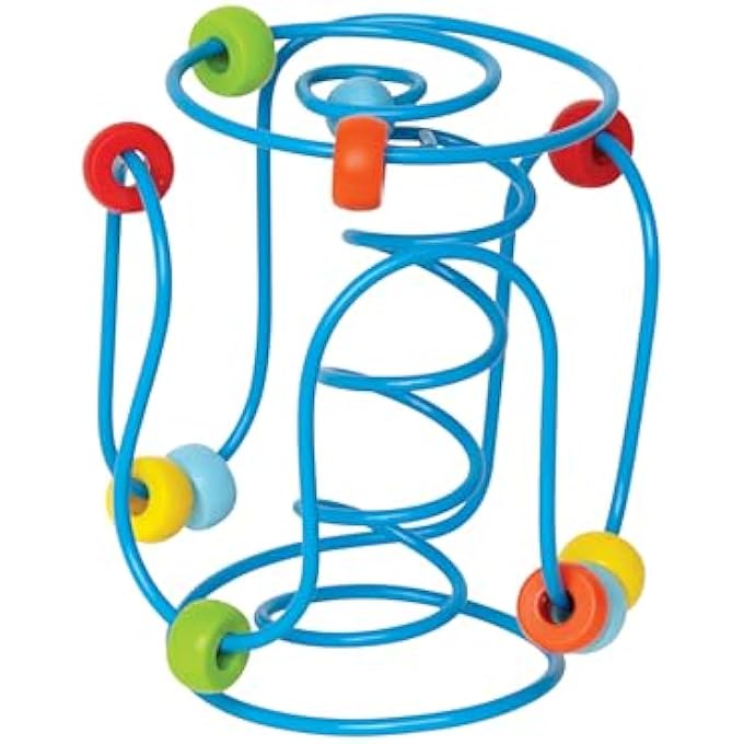 SPRING-A-LING BEAD MAZE - INTERACTIVE WOODEN TOY FOR BABIES | PROMOTES COLOR RECOGNITION | PERFECT FOR STROLLERS AND TRAVEL TOYS | NON-TOXIC MATERIALS | IDEAL FOR AGES 6 MONTHS+ - Image 1