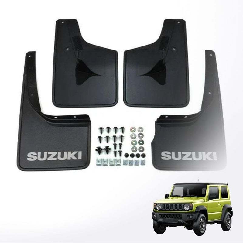  تي ار اكس اوتو واقيات طين أمامية وخلفية من TRX AUTO لسيارة Suzuki Jimny مع شعار مطبوع ومجموعة تركيب - Image 1