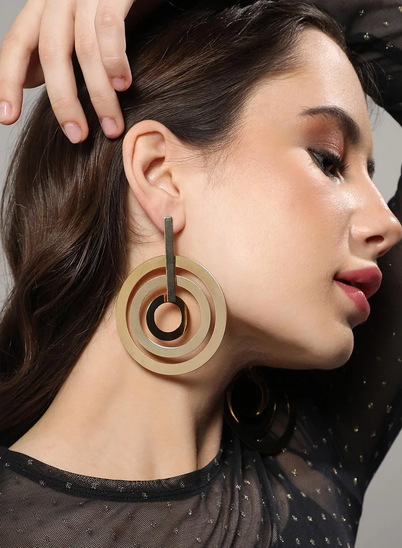 SOHI Gold-Colouren Garland Drop Earrings