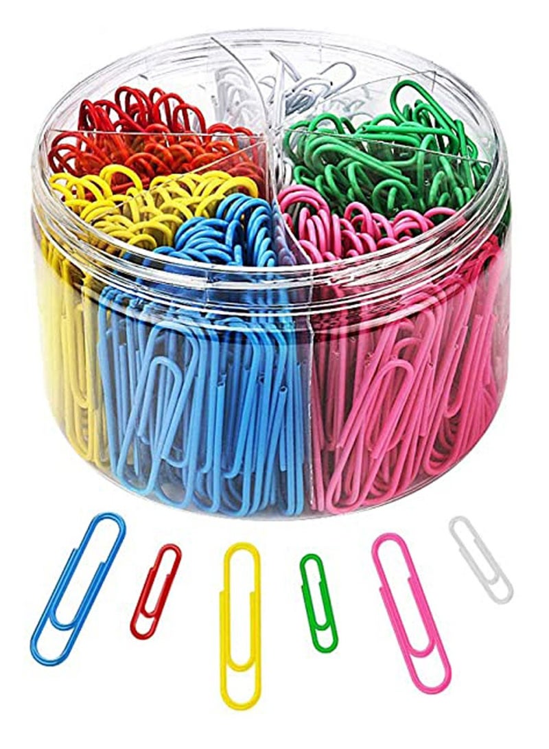 KASTWAVE Paper Clips, 450 Pieces Colored Paperclips Clips Assorted Sizes, Medium 28mm and Jumbo Sizes 50mm, Office Clips for School Personal Document Organizing Professional Work - Image 1