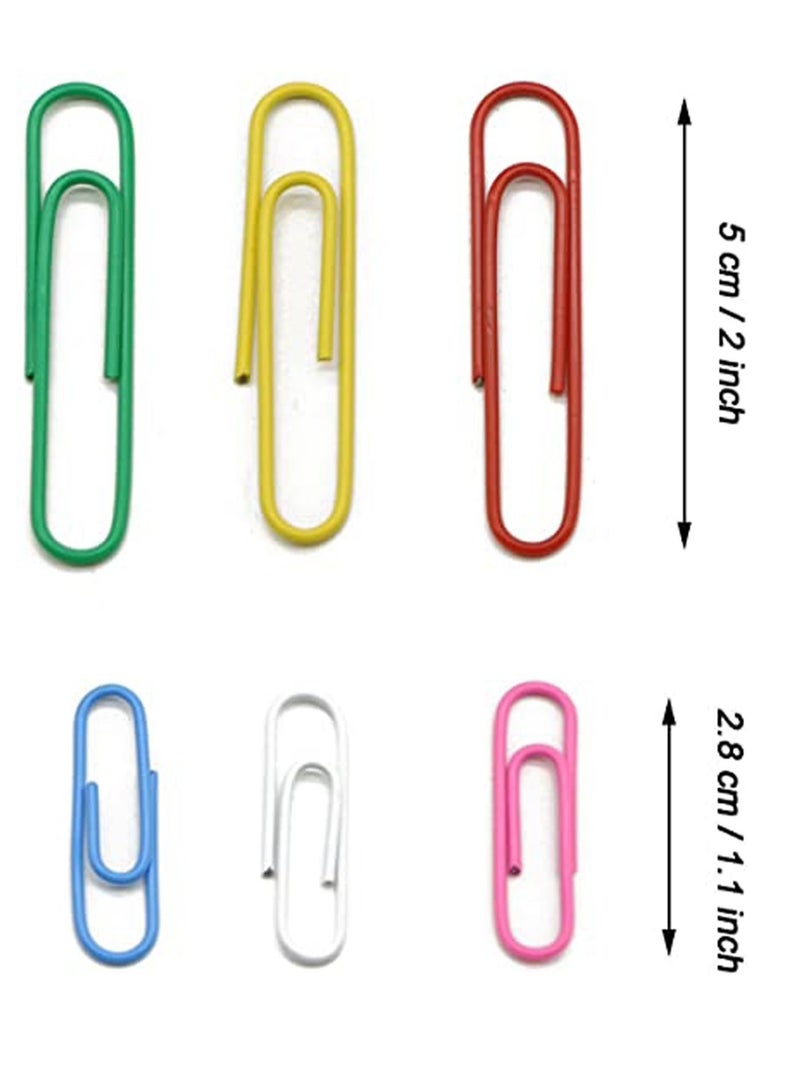KASTWAVE Paper Clips, 450 Pieces Colored Paperclips Clips Assorted Sizes, Medium 28mm and Jumbo Sizes 50mm, Office Clips for School Personal Document Organizing Professional Work - Image 3