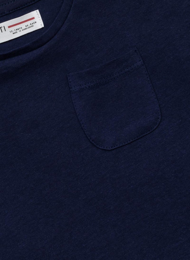 MINOTI Girls Short Oversized T-Shirt with Pocket  - Image 3