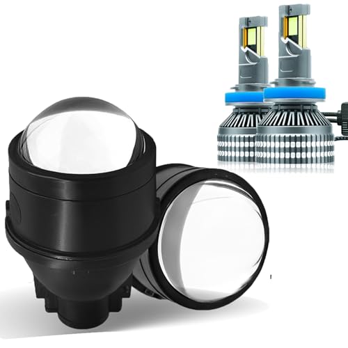 Carzex 3.0" Projector Lens Fog Light High/Low Beam 12V BI-Xenon Projector Housing With 300W H8 LED RX21 Automotive Fog Light Bulbs Combo - Image 1