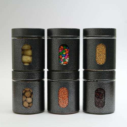 Femora Clear Glass Oval Shape Window with Carbon Steel Jacketed Glass Jars | 1 Year Warranty | Airtght | Jars for Snacks, Fry Food, Masala, Spice, Pickles, Cookies |300 ML | Set Of 3 | Blue-Green - Image 5