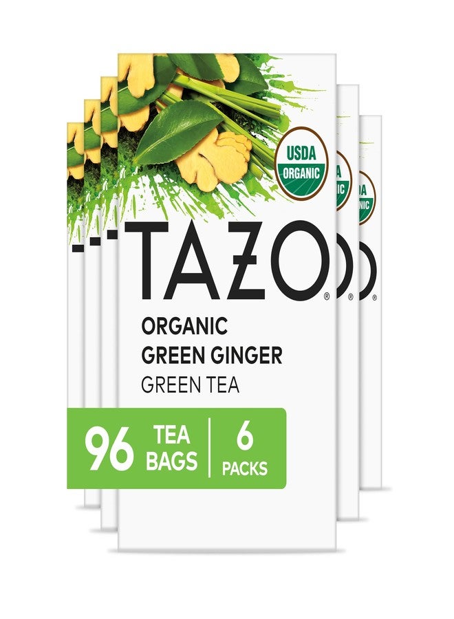 TAZO Organic Green Tea, Green Ginger, 96 Total Tea Bags (16ct - Pack of 6) - Image 1