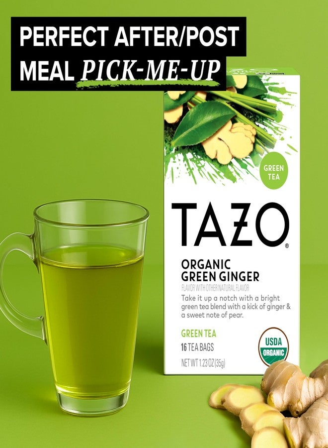 TAZO Organic Green Tea, Green Ginger, 96 Total Tea Bags (16ct - Pack of 6) - Image 2