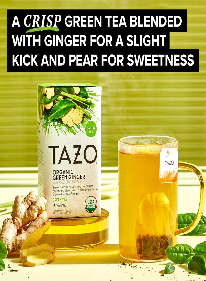 TAZO Organic Green Tea, Green Ginger, 96 Total Tea Bags (16ct - Pack of 6) - Image 4