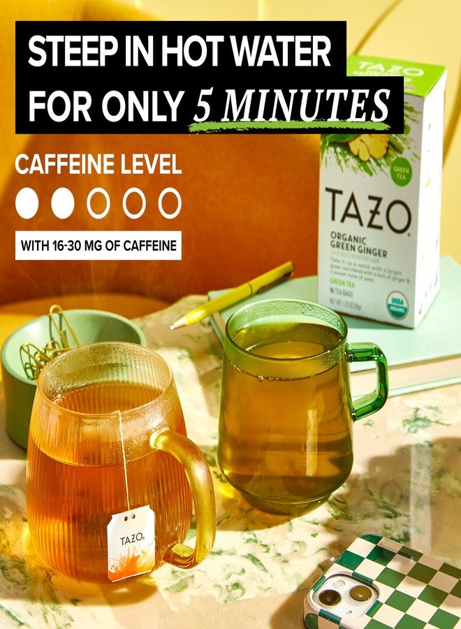 TAZO Organic Green Tea, Green Ginger, 96 Total Tea Bags (16ct - Pack of 6) - Image 5