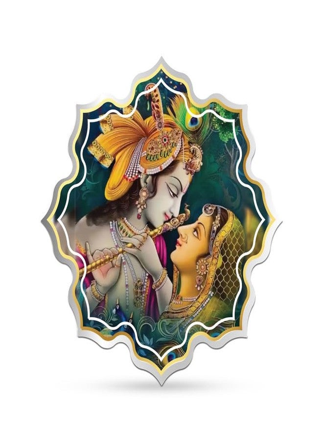 Silviya BIS Hallmarked Radha Krishna with Mor Pankh 999 Pure Silver Coin (10g) Lotus Shape: Divine Love Couple - Hinduism - Vrindavan - Janmashtami Puja Gift - Image 2