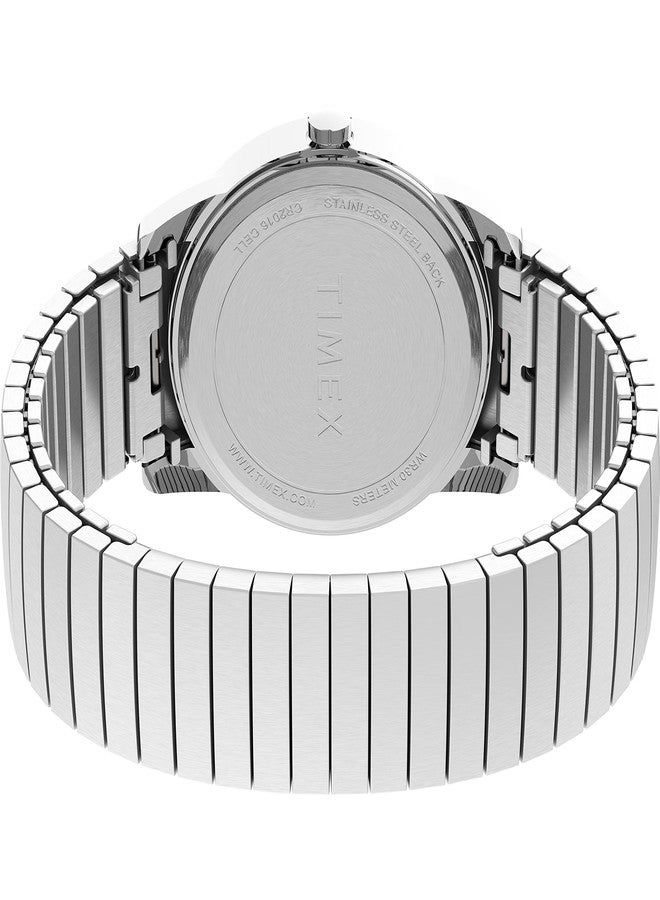 Timex Men's Easy Reader Bold 38mm Perfect Fit Watch - Silver-Tone Case White Dial with Silver-Tone Expansion Band - Image 2