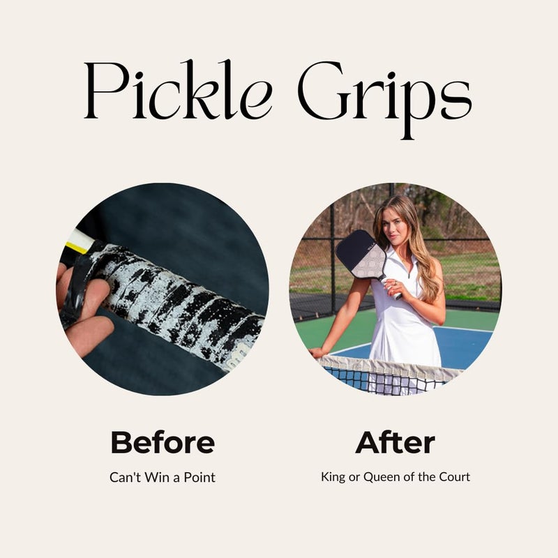 Tip Grips Pickle Grips Pickleball Paddle Grip Tape - White Replacement Grip Wrap for Pickleball Racquet- Moisture Wicking Paddle Grip Wrap (2 Pack) - Image 4