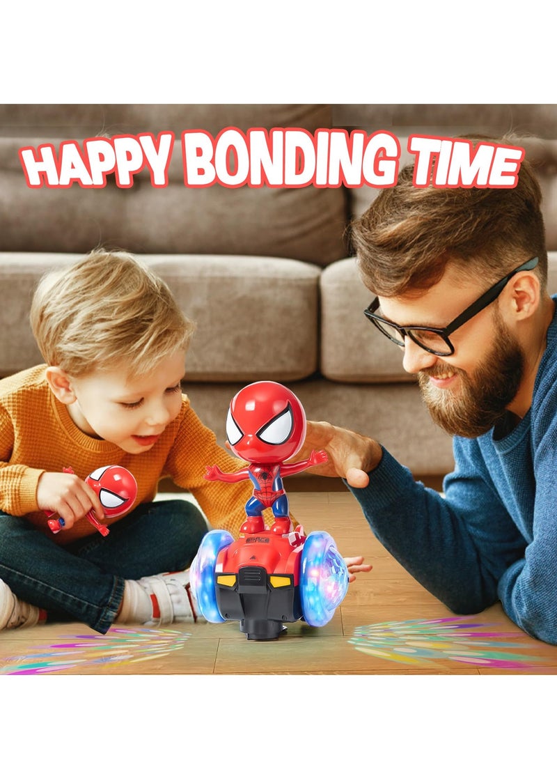 Dancing Spider Robot Toys Interactive Toy Car with Flashing Lights  Music 360 Rotation Electric Universal Balance Car Spiderman Toy Interactive Educational Children's day Gift for Boys Girls - Image 5
