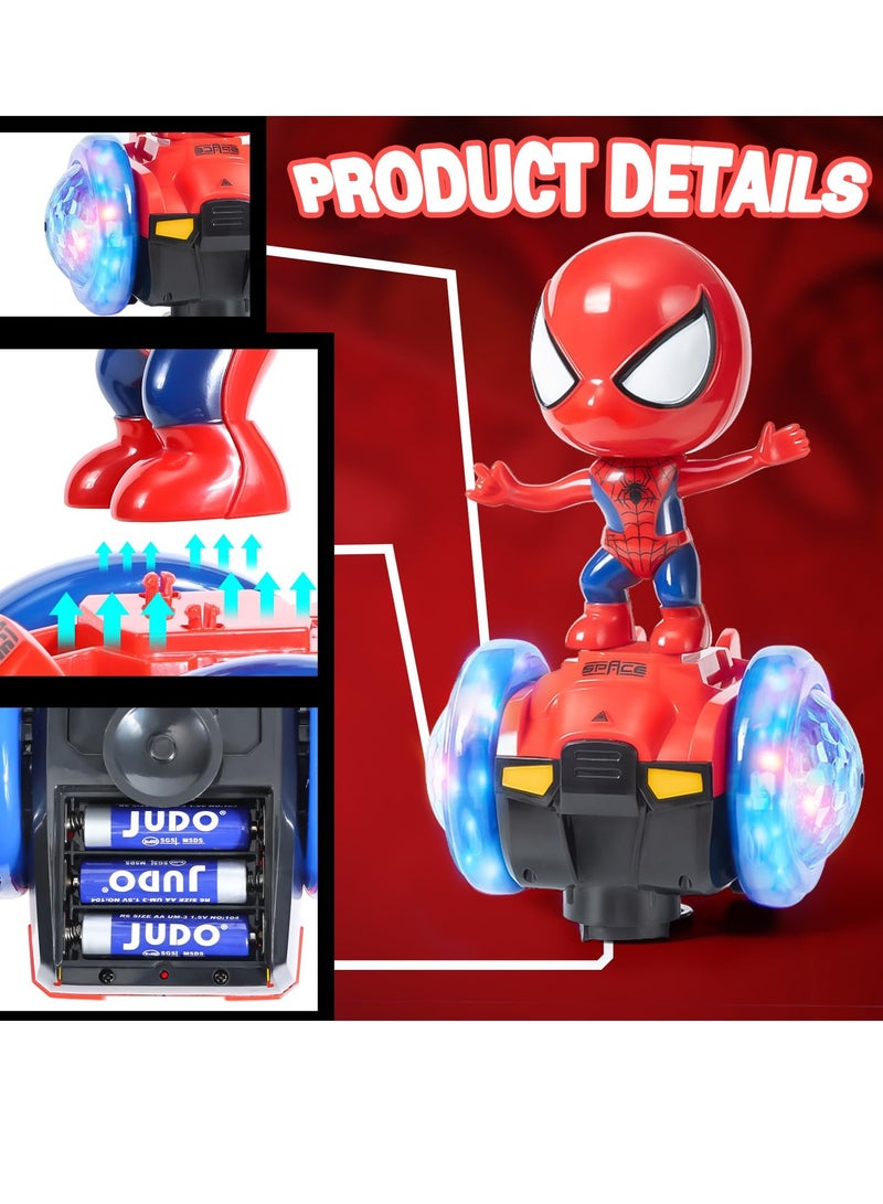 Dancing Spider Robot Toys Interactive Toy Car with Flashing Lights  Music 360 Rotation Electric Universal Balance Car Spiderman Toy Interactive Educational Children's day Gift for Boys Girls - Image 2