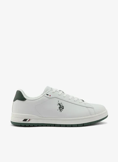 U.S. Polo Assn. Men's White Sneakers - Classic Design with White Accents, Comfortable Casual Shoes for Everyday Style