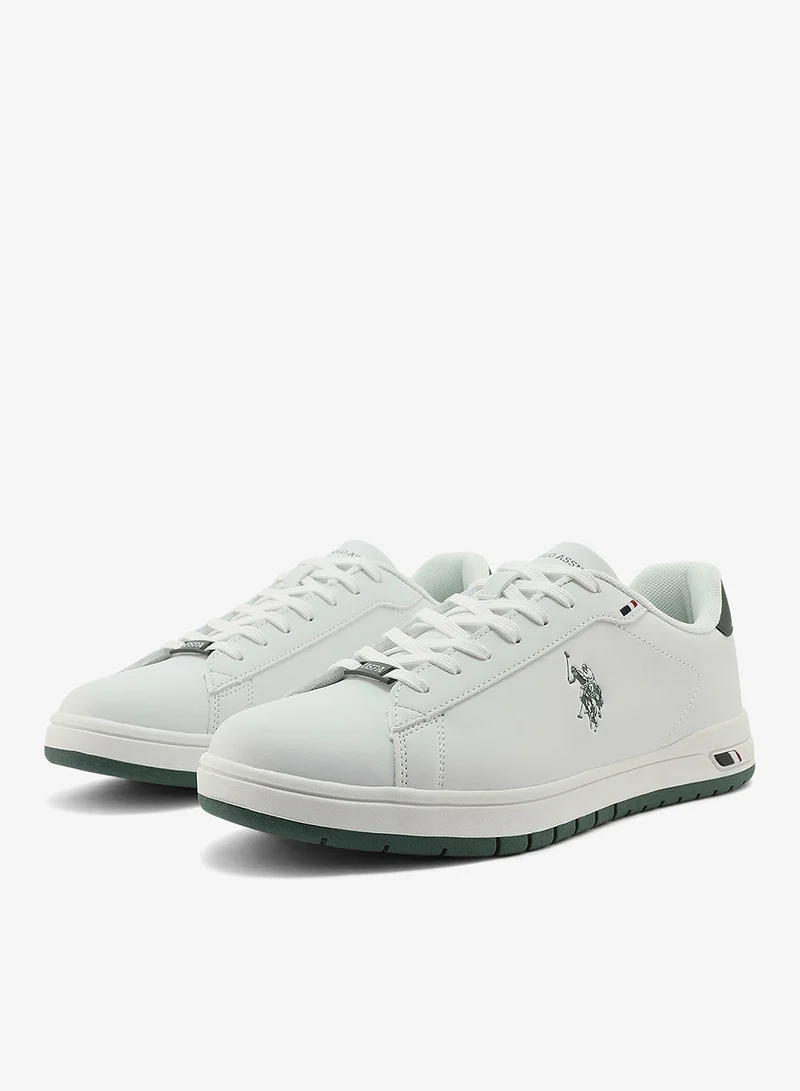 U.S. Polo Assn. white Men's White Sneakers - Classic Design with White Accents, Comfortable Casual Shoes for Everyday Style for Men | Best Price UAE