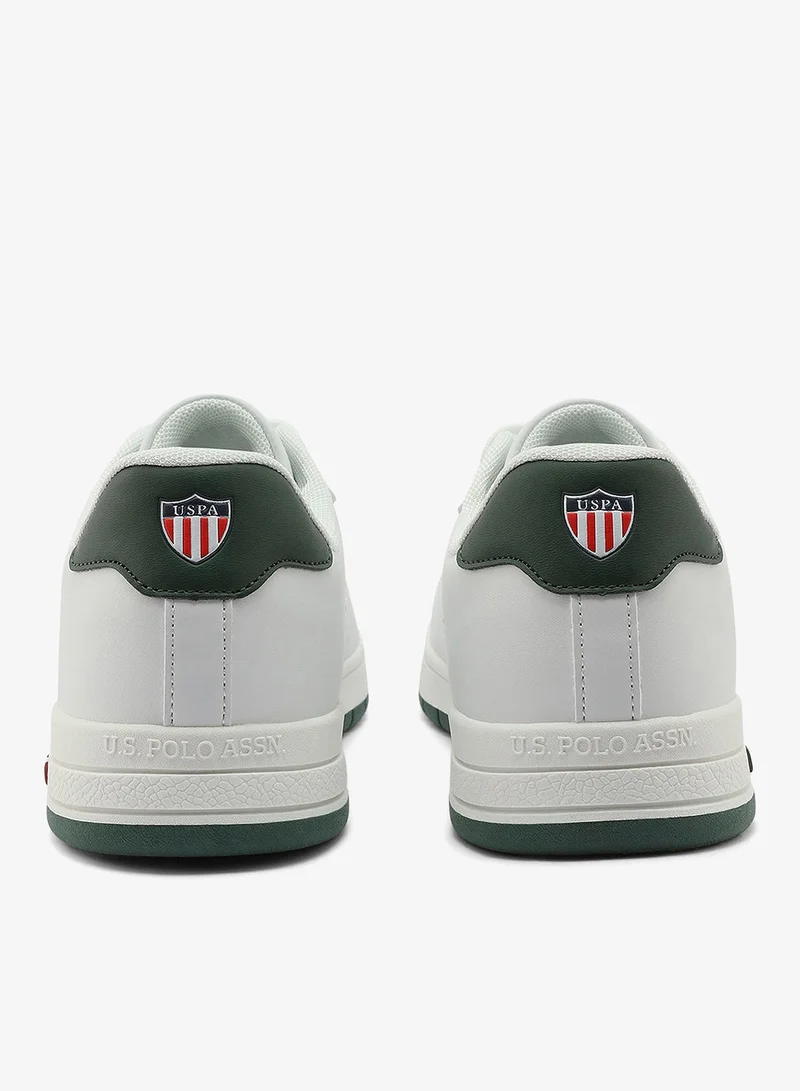 U.S. Polo Assn. white Men's White Sneakers - Classic Design with White Accents, Comfortable Casual Shoes for Everyday Style for Men | Best Price UAE