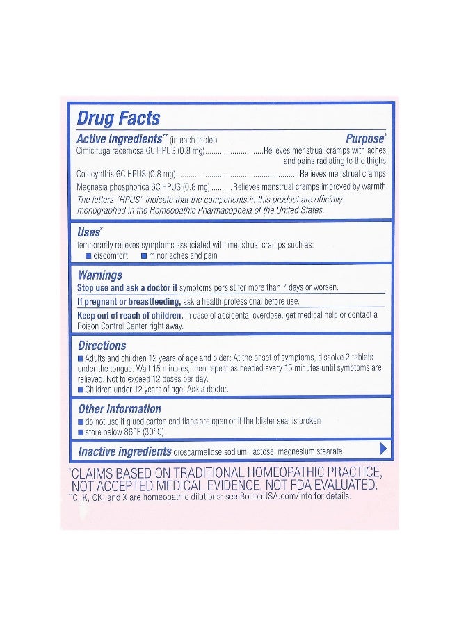 Boiron Boiron, Cyclease Cramps, Meltaway Tablets, Unflavored, 60 Meltaway Tablets - Image 2