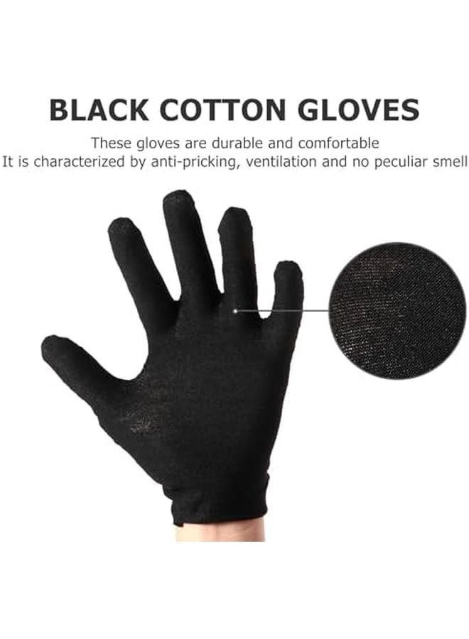 24 Pairs Black Heavy Duty Cotton Work Gloves for Construction Gardening Labor Protection - Image 3