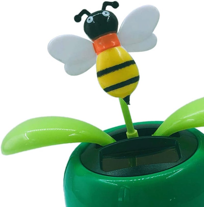 klarako Solar Powered Dancing Swinging Flower Toy Car Dashboard Decor Kids Room Desktop Crafts Furnishing Articles  Honeybee, 10.5x6.5x11.3cm - Image 4