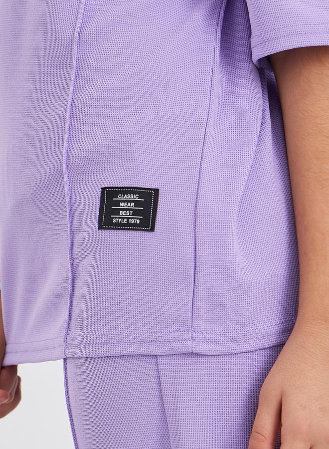 Styli Relaxed Fit Waffle Knit T-Shirt and Joggers Set