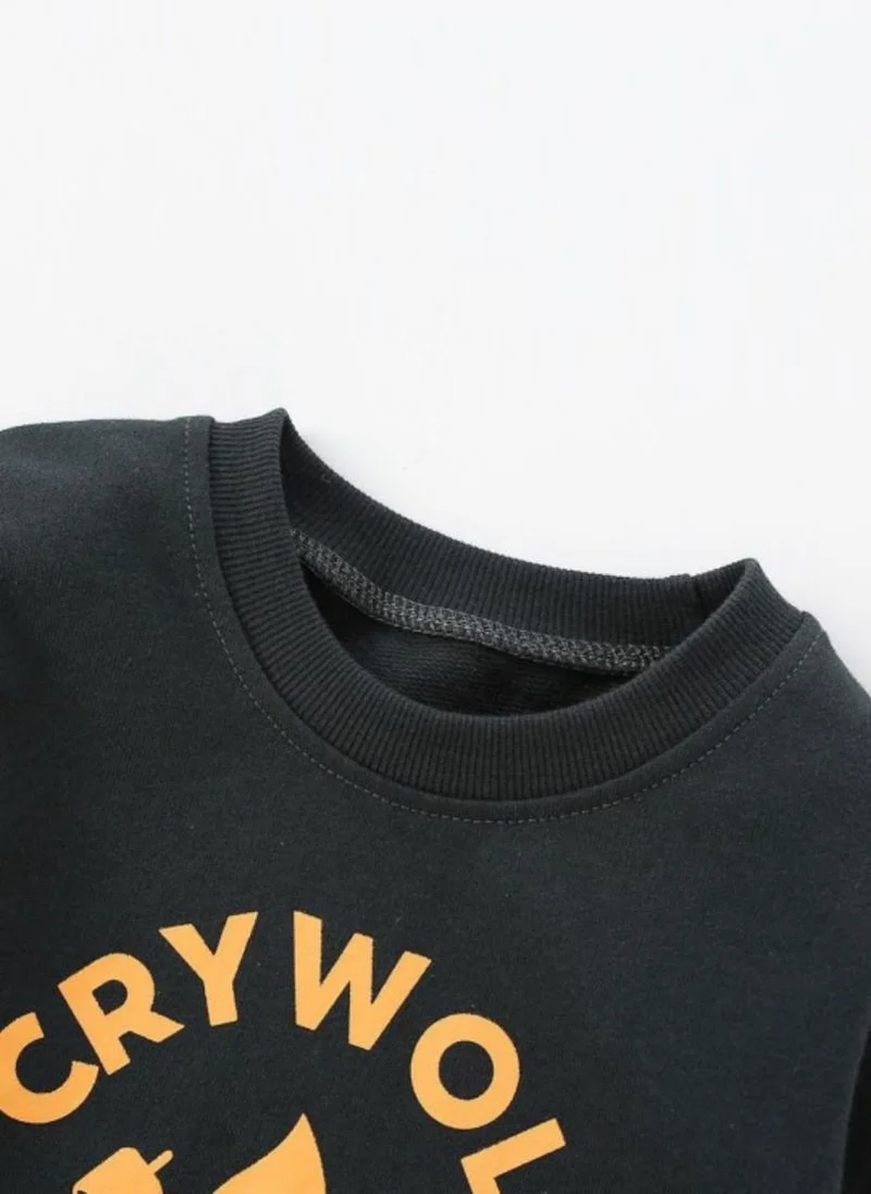 YUNIQEE Black Graphic Printed Round Neck T-shirt
