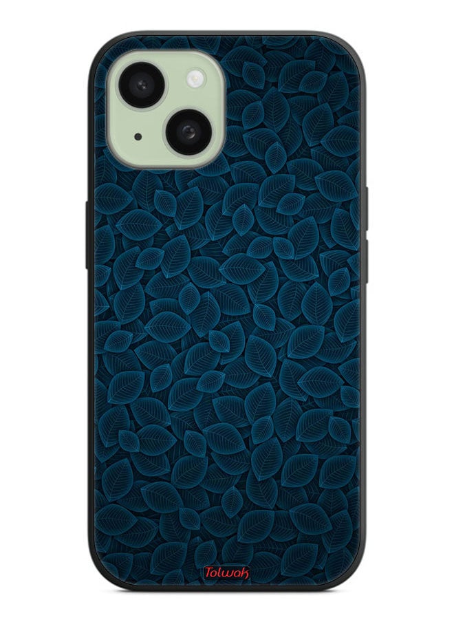 Tolwak Apple iPhone 15 Protective Case Cover Digital Art Leaves Pattern  - Image 2