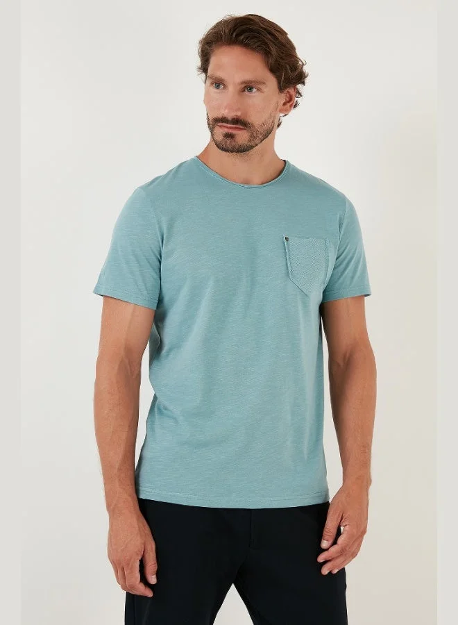Buratti  Buratti 100% Cotton Slim Fit Crew Neck Pocket T Shirt Men's T SHIRT 5902000 for Men | Best Price UAE