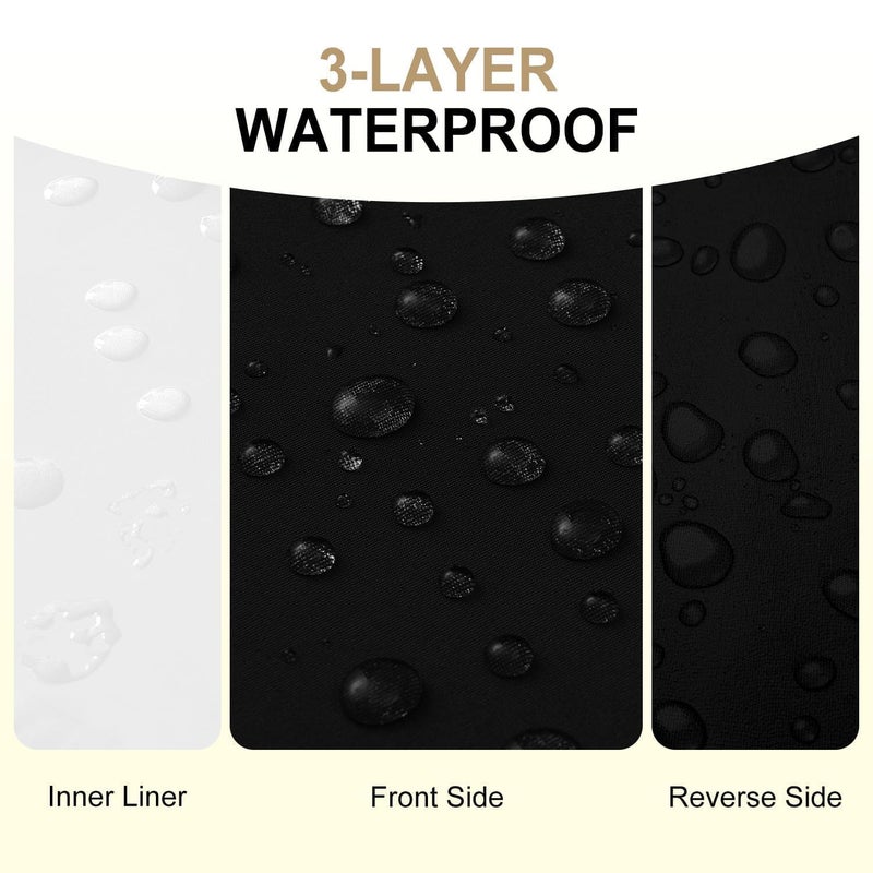 downluxe Waterproof Outdoor Chair Cushions Set of 2, 19" x 19" x 3" Patio Chair Cushion with Non-Slip Ties & Handle, Square Outdoor Cushion for Patio Furniture with Removable Cover, Black - Image 2