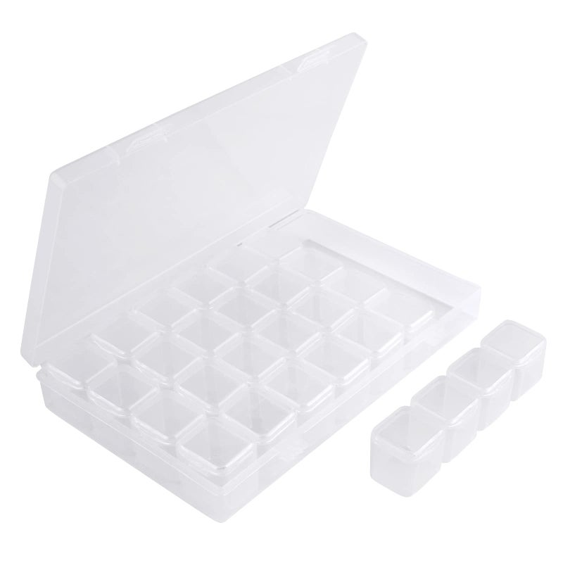 Segbeauty Gem Organizer, Segbeauty Clear Bead Container 28 Compartments with Secure Lids, Removable Tiny Jewelry Storage Box, Transparent Jewelry Organizer for Seeds Craft Making Accessories - Image 1