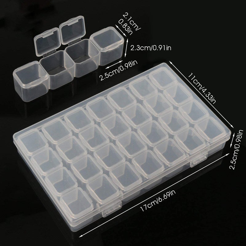 Segbeauty Gem Organizer, Segbeauty Clear Bead Container 28 Compartments with Secure Lids, Removable Tiny Jewelry Storage Box, Transparent Jewelry Organizer for Seeds Craft Making Accessories - Image 3