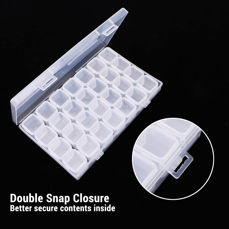 Segbeauty Gem Organizer, Segbeauty Clear Bead Container 28 Compartments with Secure Lids, Removable Tiny Jewelry Storage Box, Transparent Jewelry Organizer for Seeds Craft Making Accessories - Image 5