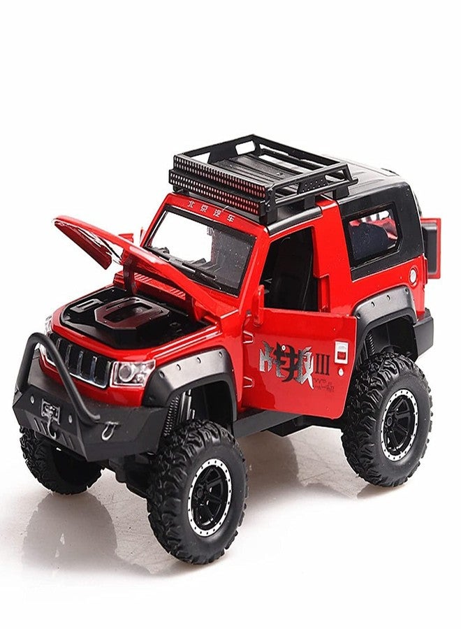 VARIYA ENTERPRISE Exclusive Alloy Metal Pull Back Die-cast Car 1/32 WAREWOLF Jeep Diecast Metal Pullback Toy car with Openable Doors, Light Music Boys Gifts Toy【 Random Color 】